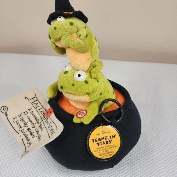 Hallmark Tremblin Toads Sound Motion Halloween Witch Stew 12" Sings Cauldron - Picture 3 of 5